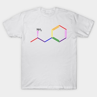 Adderall Molecule Rainbow Chemistry T-Shirt